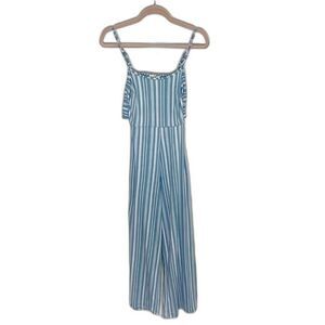 Derek Heart Blue White Striped Jumpsuit Size Small